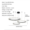 Axyaa Modern Minimalist Water Ripples LED Chandelier Ring Pendant Lights