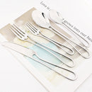 Gold Cutlery Set Stainless Steel Dinnerware Axyaa Tableware Party Kitchen Flatware