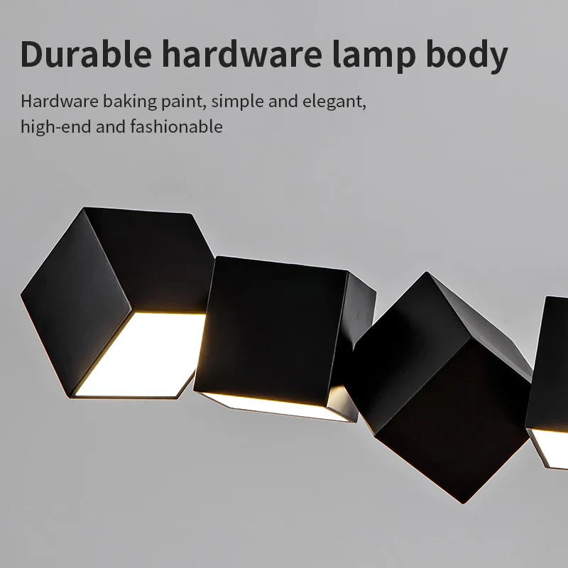 Modern Nordic Box Pendant Chandelier by Axyaa for Dining Living Office Decor