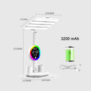 Axyaa Rechargeable Table Lamp with Fan, Clock Display, and LED Light