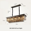 Axyaa Retro Gold Black Metal Crystal Pendant Lights with Chain Hanging, LED Suspension Lamp