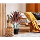Axyaa Hyper Realistic Big Red Aloe Vera Plant 26" Tall in Matte Black Pot