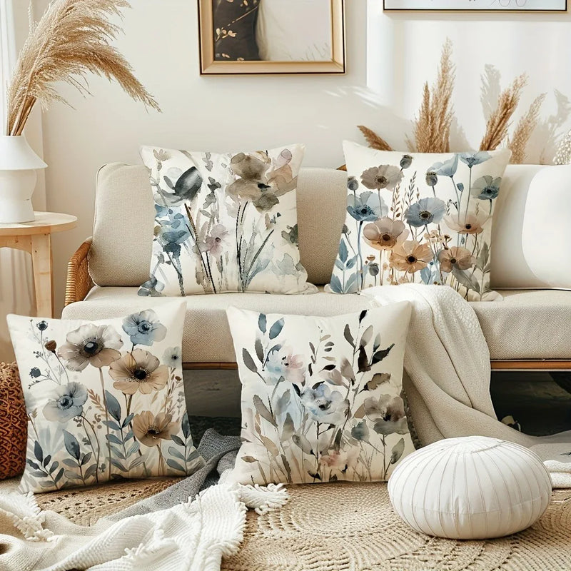 Axyaa Watercolor Floral Pattern Pillowcase 45x45cm