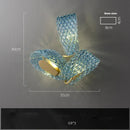 Axyaa Blue Flower Chandelier: LED Modern Home Decor Hanging Lamp for Luxury Living Room
