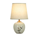 Axyaa White Ceramic Chinese Table Lamps - Modern LED Dimming Desk Light