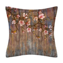Retro Floral Linen Pillow Cover Abstract Art Decor for Living Room Sofa by Axyaa