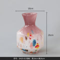 Axyaa Pink Gradient Glass Flower Vase for Home Decor