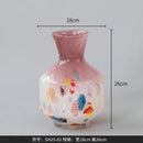 Axyaa Pink Gradient Glass Flower Vase for Home Decor