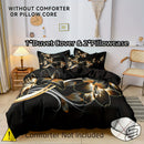Axyaa Golden Floral Pattern Bedding & Quilt Cover Set: Soft, Comfortable, Perfect for Bedrooms