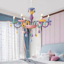 Axyaa Crystal Macaron Chandelier: Girl Princess Room Lighting
