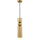 Axyaa Gold Tube Pendant Light: Modern Kitchen Bedside Lamp