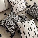 Axyaa American Style Black White Sofa Cushion Cover Pillowcase Set