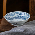Axyaa Blue White Ceramic Tableware Deep Plate Set for Vegetables Snacks & Cold Dishes