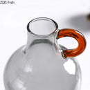Axyaa Gray Glass Vase Hydroponics Plant Pot Table Decoration Flowers Arrangement Aesthetic Decor