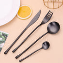Axyaa Stainless Steel Cutlery Set - Western Dinnerware 20-Piece Matte Gold Tableware