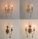Axyaa Country French Retro Wall Lamp for Living Room Bedroom Decor