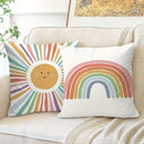 Axyaa Rainbow Sun Pattern Pillowcase for Children's Room & Living Room Decor