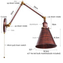 Axyaa Swing Arm LED Wall Sconce - Industrial Style Bedside Lamp