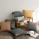 Axyaa Knitted Tassel Cushion Cover in Blue Orange Mustard Yellow Grey Ivory
