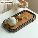 Axyaa Walnut Wood Tea Tray for Japanese Cuisine and Coffee Serving