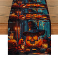 Axyaa Jack-O-Lantern Wizard Hat Table Runner for Festive Home Decor