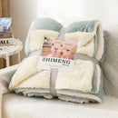 Axyaa Nordic Light Luxury Lamb Wool Flannel Double Layer Thick Quilt Blanket