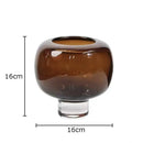 Axyaa Amber Glass Vase: Modern Home Decor Flower Arrangement Desk Decoration