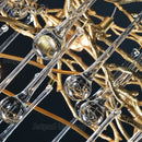 Axyaa Luxe Crystal Chandelier - Modern All-Copper Tree Lamp