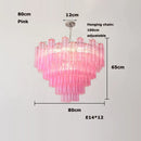 Axyaa Pink & White Glass Art LED Chandelier for Living Room