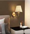 Axyaa LED Fabric Shade Wall Sconce for Bedroom Home Decoration