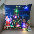 Axyaa LED Xmas Throw Pillows 18x18 inch - Cartoon Christmas Decoration