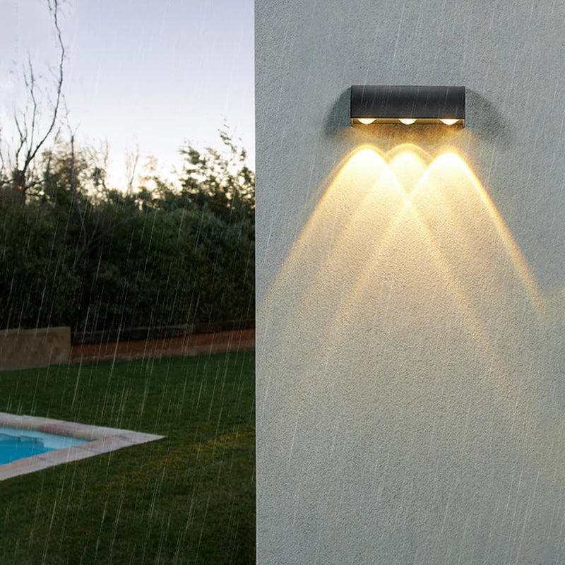 Axyaa Outdoor Waterproof Wall Sconce, 6W Down Wall Lights for Garden Patio Terrace Livingroom Decor