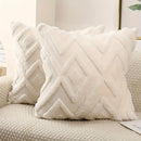 Axyaa Soft Faux Wool Throw Pillow Covers - 45x45 CM Solid Patterned Cushion Case