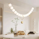 Axyaa Nordic LED Pendant Lights: Stylish Pearl Necklace Chandelier for Home Decor