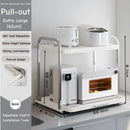 Axyaa Pull Out Microwave Shelf Sliding Kitchen Storage Rack Stainless Steel Shelves