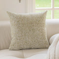 Axyaa Chenille Floral Leopard Pillow Cover 45x45cm Beige Plaid Gold Jungle Pattern