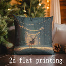 Axyaa Deer & Tree Print Pillow Cover for Sofa, Bedroom, Car - Christmas Decor