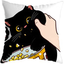 Axyaa Cute Cat Kiss Love Pillowcase 45x45cm - Home Decor Short Plush Pillow Cover
