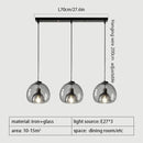Axyaa Glass 3-Light Pendant Lamp: Luxury Adjustable Ceiling Light for Home, Dining, Bar, Kitchen
