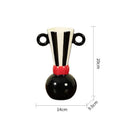 Axyaa Binaural Stripes Ceramic Vase | Geometric Black and White Home Decor