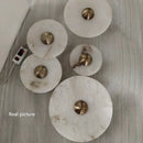 Axyaa Art Deco Marble LED Wall Lamp Gold Aluminium Stone Sconce for Hotel Foyer