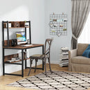 Axyaa Computer Desk with Hutch and Bottom Storage Shelf for Home Office