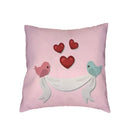 Axyaa Love Birds Red Tree Cushion Cover - Bedroom Decor Pillowcases