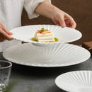 Axyaa White Porcelain Underglaze Western Food Salad Dishes & Plates
