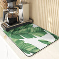 Axyaa Leaves Print Silicone Placemats - Absorbent Kitchen Dish Mat