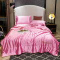 Axyaa Embroidered Washed Silk Ice Silk Tencel Summer Quilt - Fade-Resistant, Cool