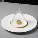 Axya Western Steak Ceramic Dinner Plate Set with Glass Cover