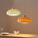 Axyaa Vintage Wood Pendant Light 30W Glass LED Fixture for Bedroom Dinning Living Room