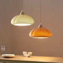 Axyaa Big Pumpkin Glass Pendant Light 30W Vintage Wood Hanging Lamp