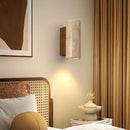 Axyaa Yellow Cave Stone Wall Lamp for Study Bedroom, Antique Style Solid Wood Hallway Lamp